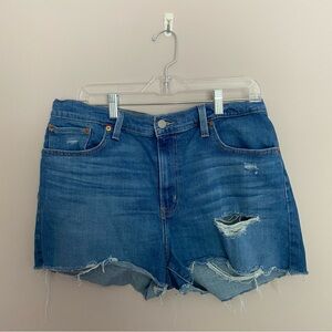 Levi's High Rise Distressed Denim Cutoff Short Shorts 33